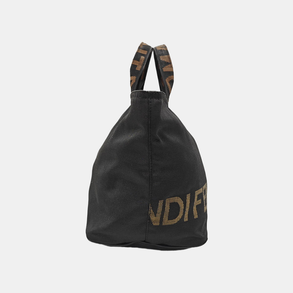 Coated Canvas Top Handle Bag Black