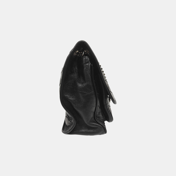 NIKI Medium Chevron Calfskin Black