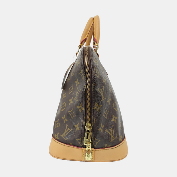 ALMA PM Monogram Coated Canvas Brown