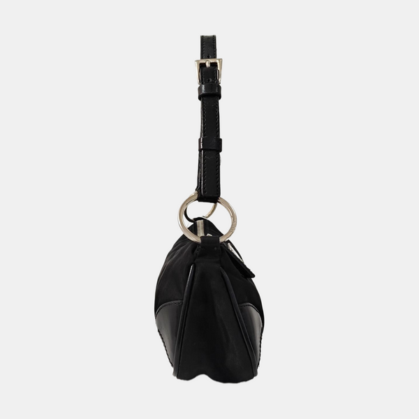 Nylon Top Handle Bag Black