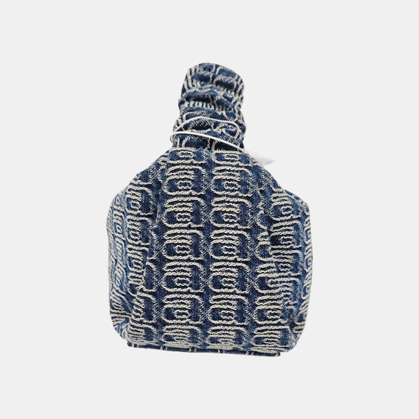 Fabric Top Handle Bag Blue
