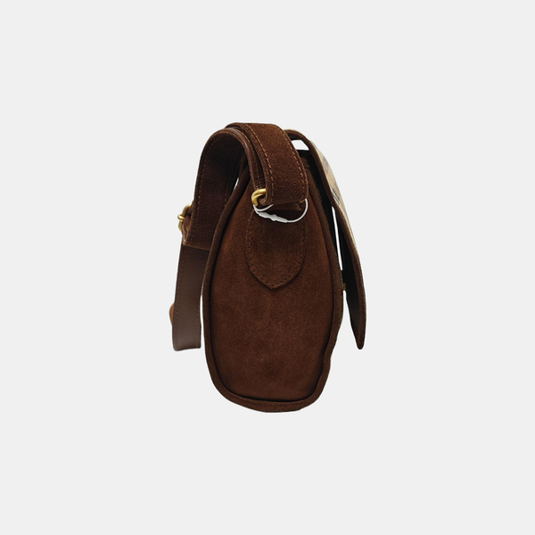Coated Canvas Shoulder Bag Brown