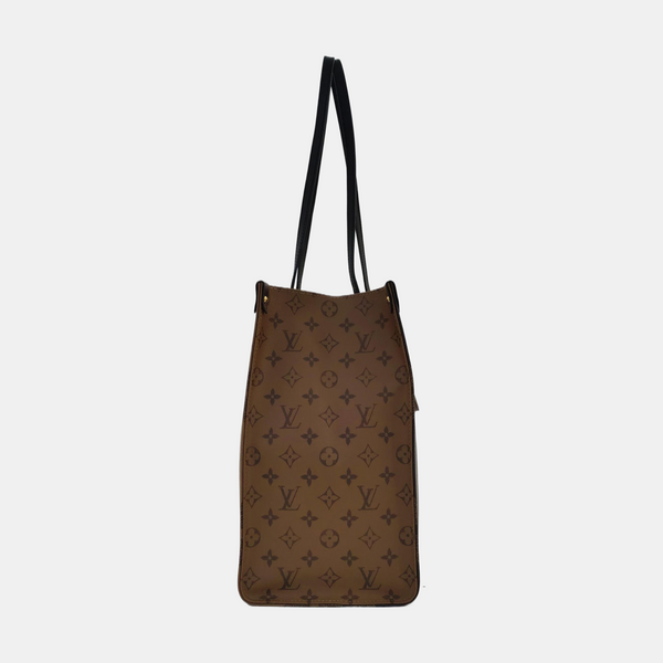 Authenticated pre-owned ONTHEGO GM Monogram Coated Canvas Brown - Tote Bag at Looply