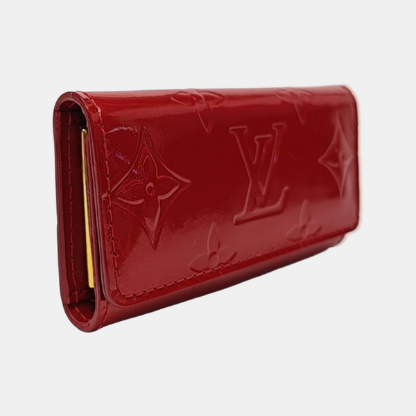 Monogram Patent Leather Key Pouch Red