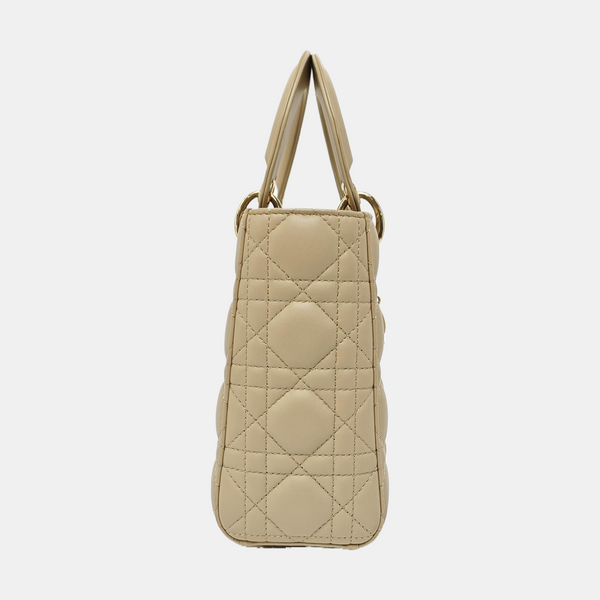 Lady Dior Small Cannage Lambskin Beige