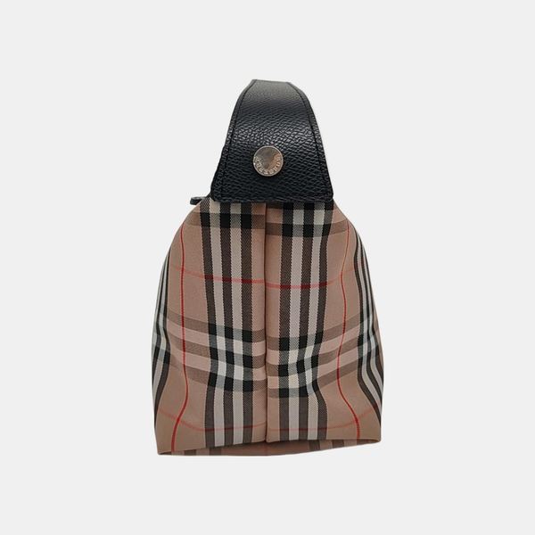 Coated Canvas Top Handle Bag Brown