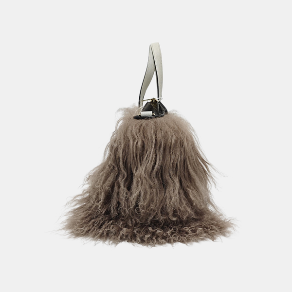 Calfskin Top Handle Bag White