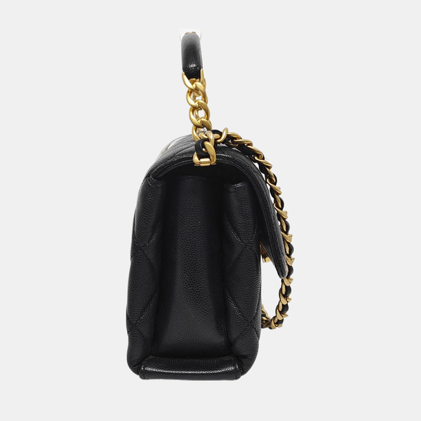 Carry Me Mini Quilted Grained Calfskin Black