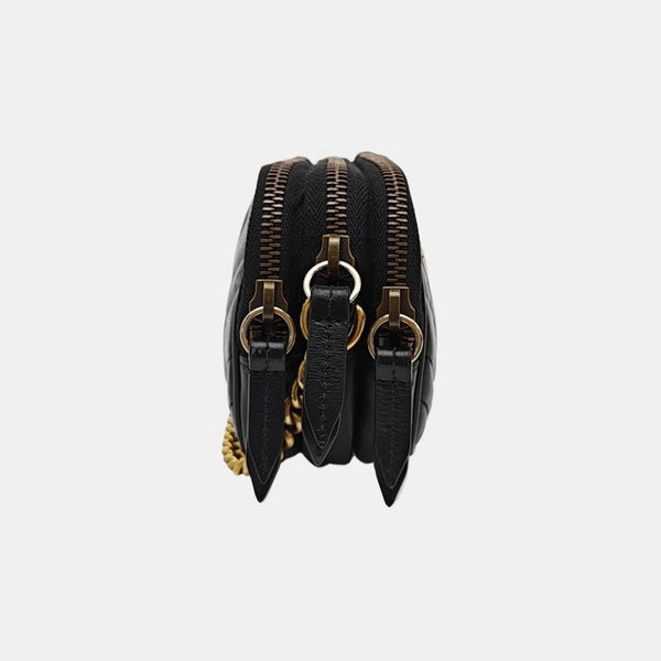 GG Marmont Mini Quilted Calfskin Black