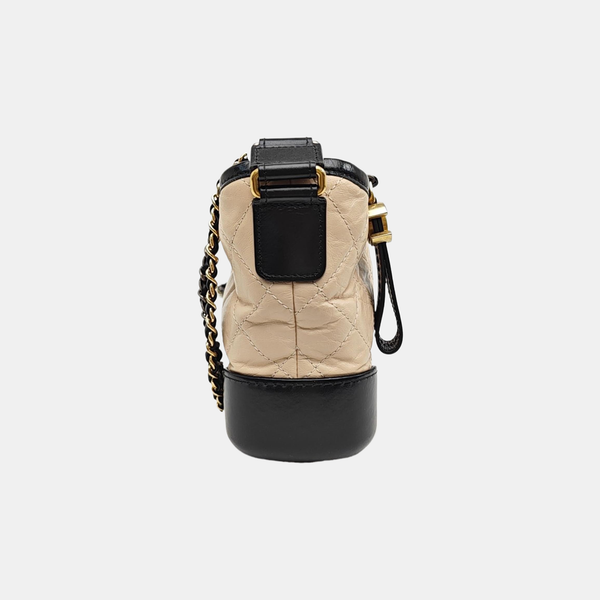 GABRIELLE Small Quilted Calfskin Beige