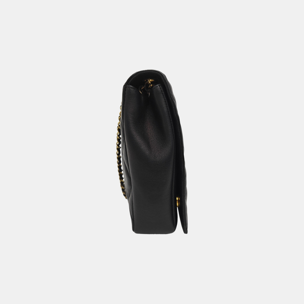 Quilted Lambskin Shoulder Bag Black