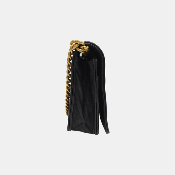 BOY CHANEL Mini Quilted Calfskin Black