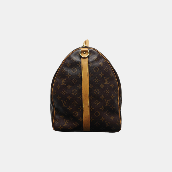 KEEPALL 60 Monogram Coated Canvas Brown