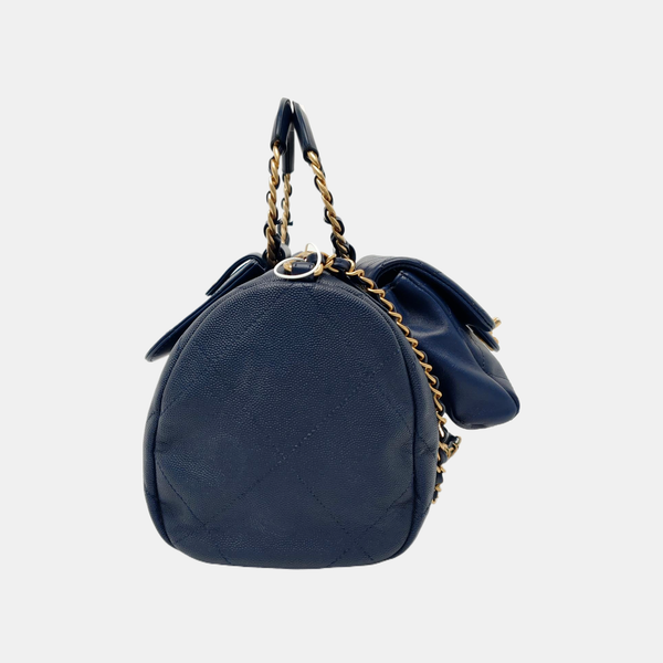 IN THE LOOP Quilted Grained Calfskin Blue