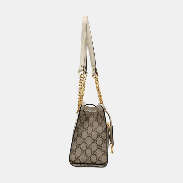 Padlock Small Monogram Coated Canvas Beige