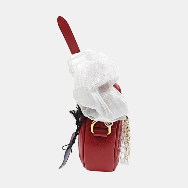 C CHARM Small Quilted Calfskin Red