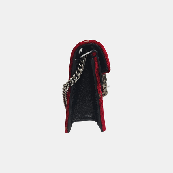 Dionysus Super Mini Monogram Velvet Red