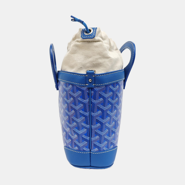 Coated Canvas Shoulder Bag Mini Blue