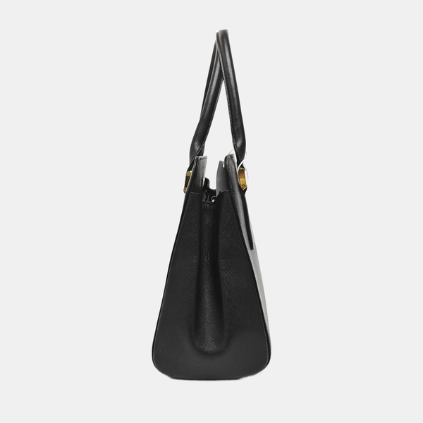 Calfskin Top Handle Bag Black