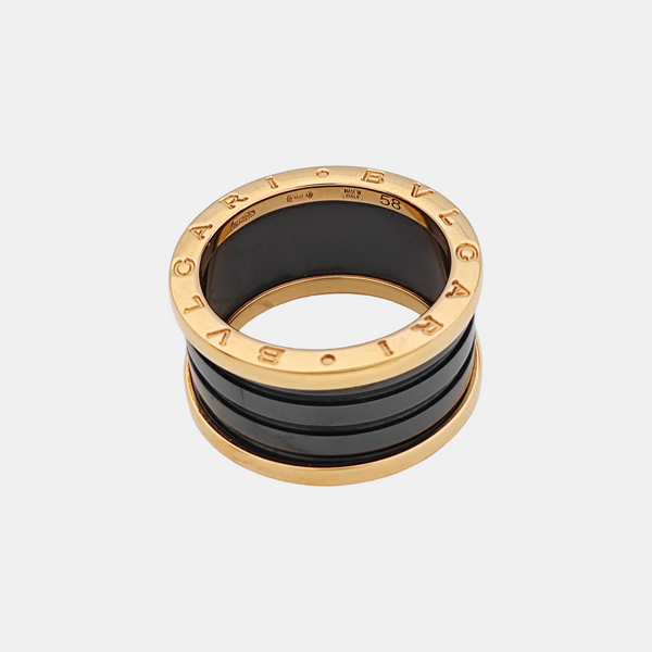 B.ZERO1 18k Rose Gold Black Ring EU 58