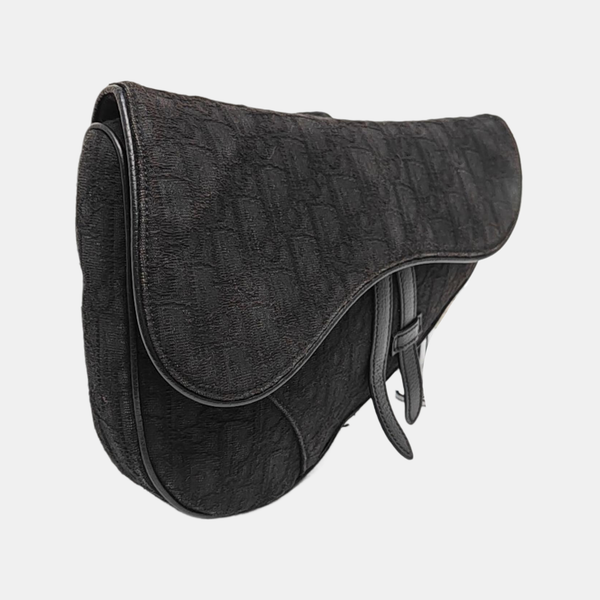 Authenticated pre-owned Saddle Medium Oblique Canvas Blue - Crossbody Bag at Looply