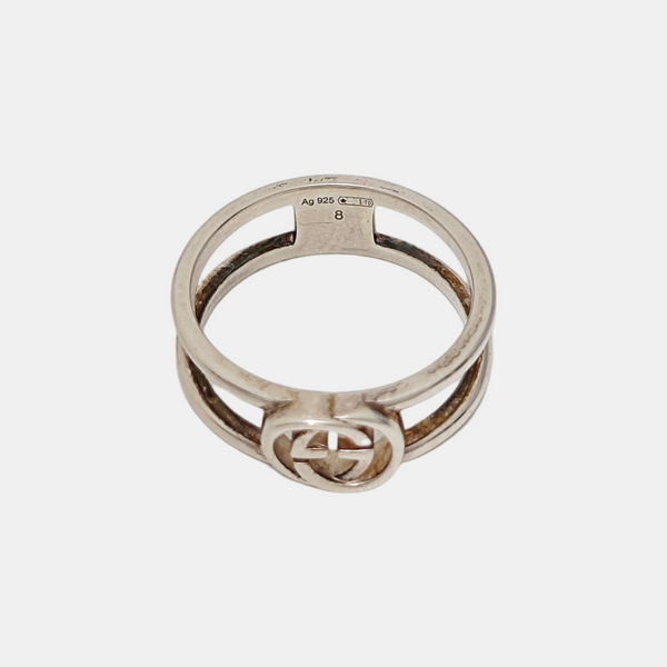 Interlocking G 925 Sterling Silver Ring HK 8