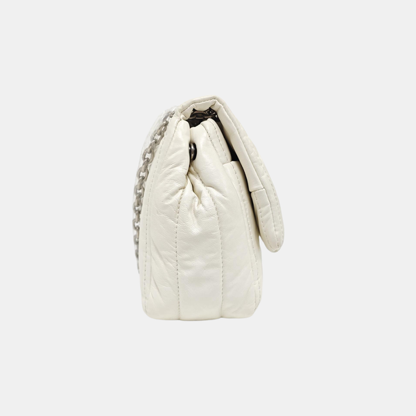 BB Quilted Calfskin White