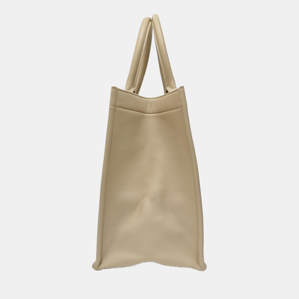 Book Tote Medium Cannage Calfskin Beige