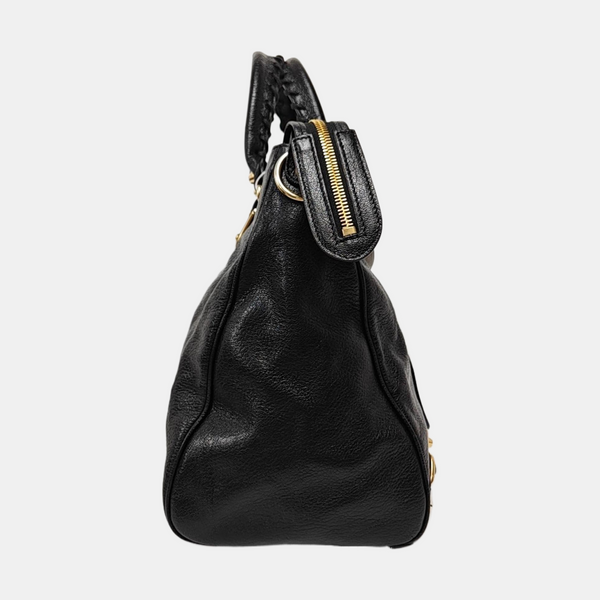 Classic Metallic Edge City Small Lambskin Black