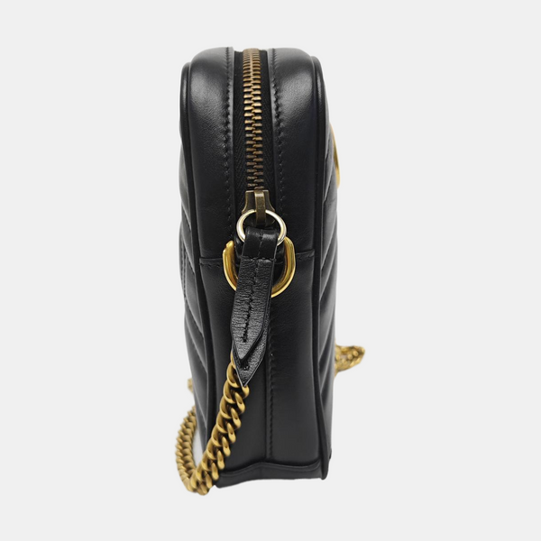 GG Marmont Mini Quilted Calfskin Black