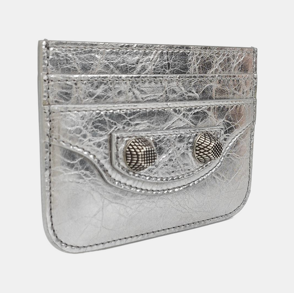 Le Cagole Lambskin Silver Card Holder