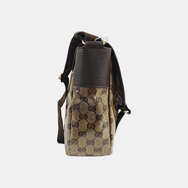 Monogram Coated Canvas Crossbody Bag Beige