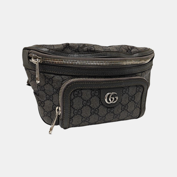 Ophidia Small Monogram Coated Canvas Gray