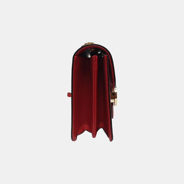 Interlocking G Small Calfskin Red