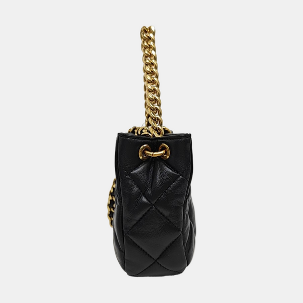 Quilted Lambskin Shoulder Bag Small Black