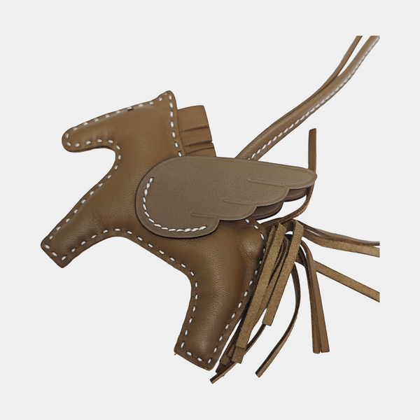 Leather Bag Charm Brown