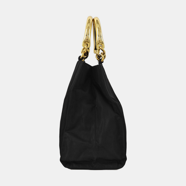 Nylon Top Handle Bag Black