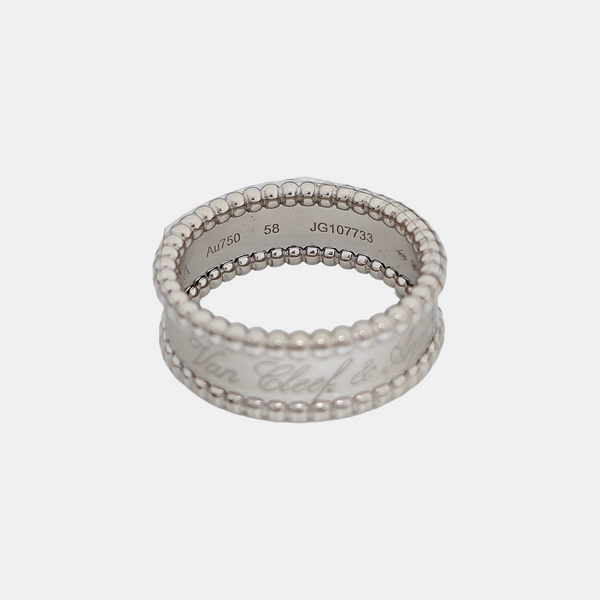 Perlée Signature 18k White Gold Silver Ring EU 58