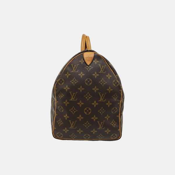 KEEPALL 45 Monogram Coated Canvas Brown