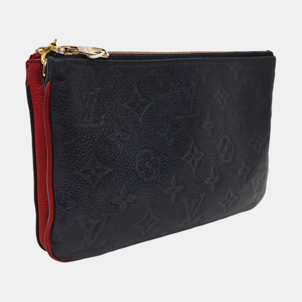 DOUBLE ZIP Monogram Calfskin Blue