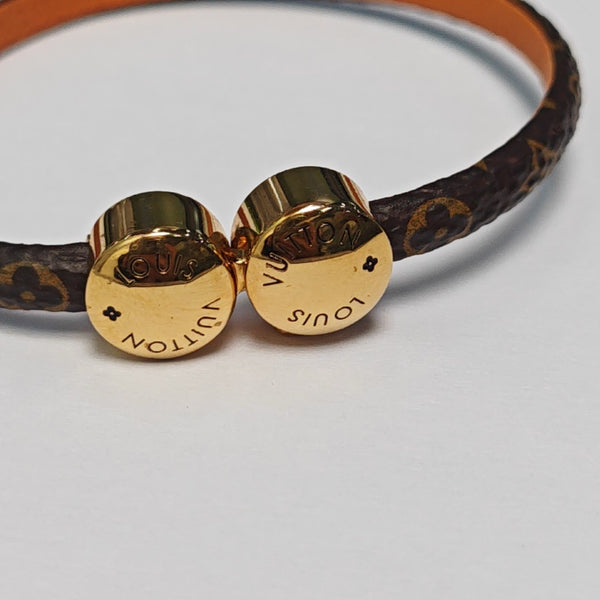 HISTORIC MINI MONOGRAM Leather Brown Bangle