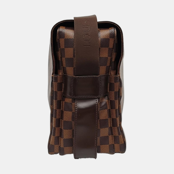 NAVIGLIO Damier Ebene Coated Canvas Brown