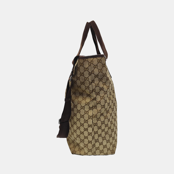 Monogram Canvas Tote Bag Brown