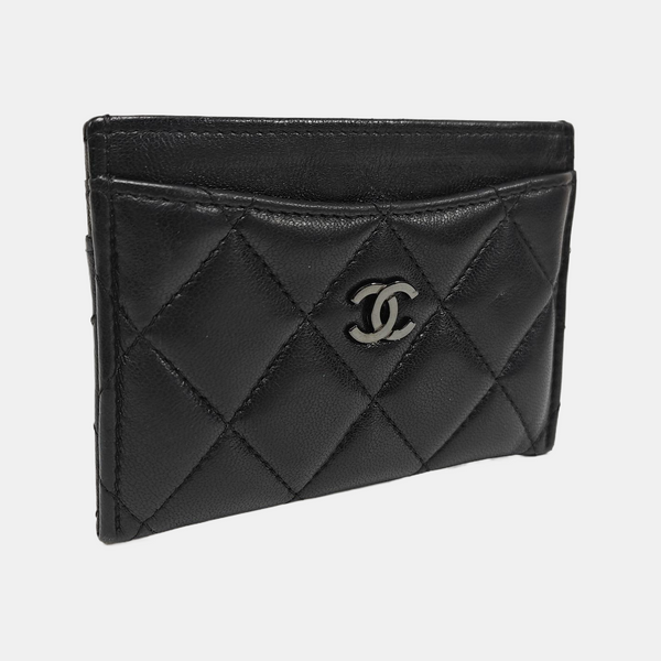 CLASSIC FLAP Quilted Lambskin Black Card Holder
