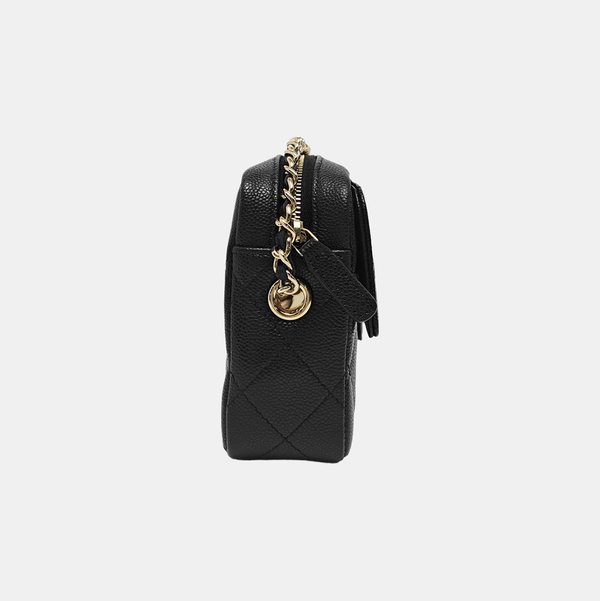 Quilted Grained Calfskin Black
