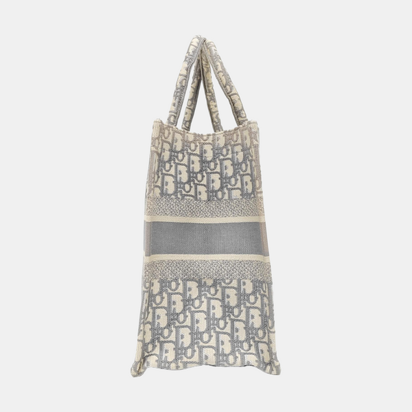 Bolso tote mediano de lona Monogram blanca