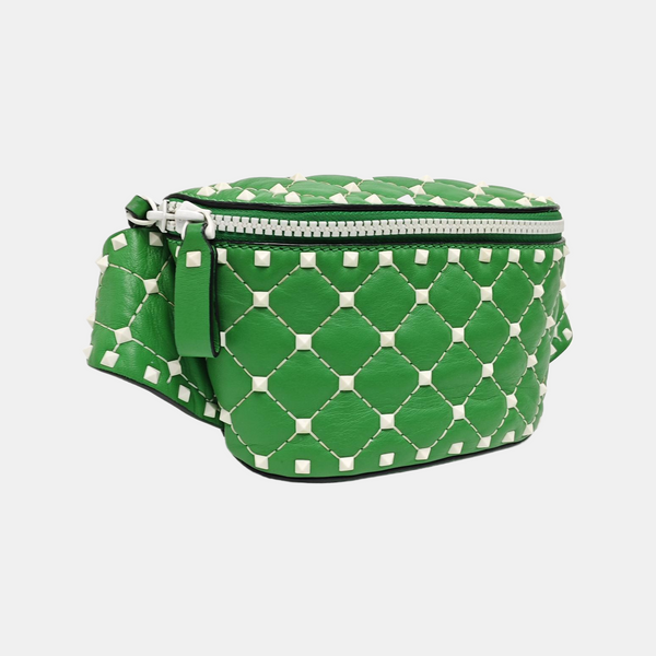 Rockstud Calfskin Green