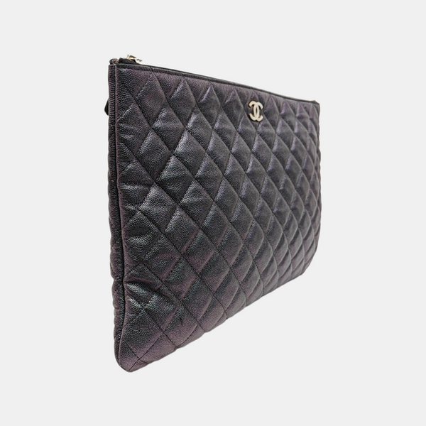 Quilted Patent Leather Tote Bag Green