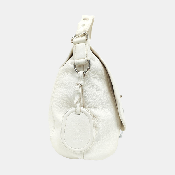 Horsebit Chain Large Calfskin White