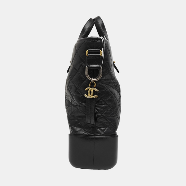GABRIELLE Large Quilted Vintage Calf Black